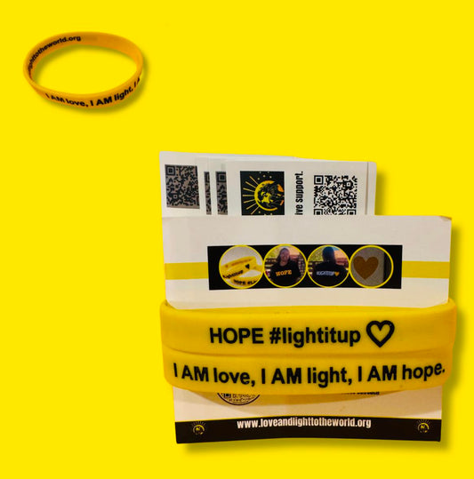 2 Yellow affirmation wrist bands